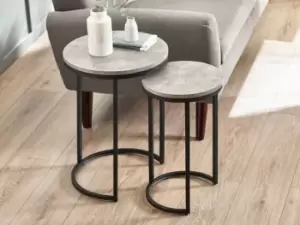Image of Julian Bowen Staten Concrete Effect Round Nest of Tables