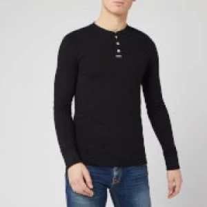 Image of Superdry Mens Legacy Long Sleeve Grandad Top - Vintage Black - L