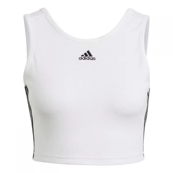 Image of adidas 3S Crop Tank Top Womens - White/Black