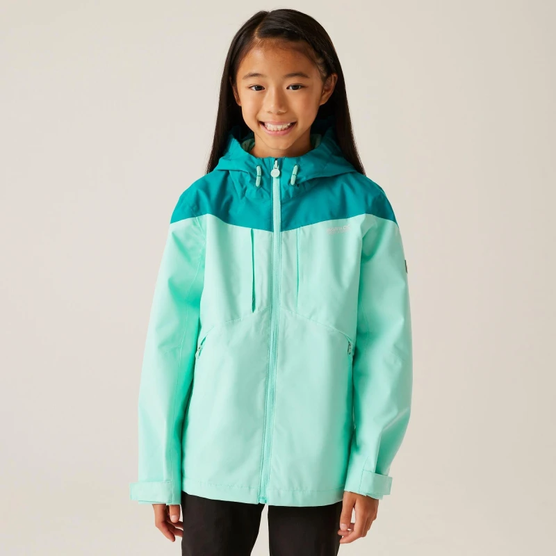 Image of Regatta Kids Highton Waterproof Jacket Aruba Blue/Exot female 5-6 Years