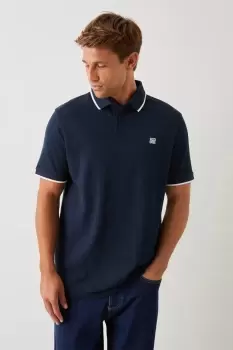 Image of Short Sleeve Yarn Dyed Pique Polo Shirt
