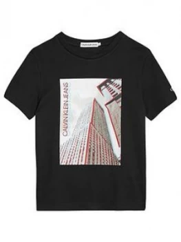 Image of Calvin Klein Jeans Boys 3D Photo T-Shirt - Black