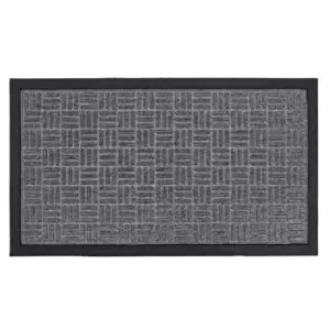 Image of JVL Firth Carpet Rubber Backed Entrance 40 x 70cm Door Mat - Grey