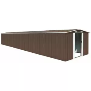 Image of Vidaxl - Garden Shed Brown 257x779x181cm Galvanised steel - Brown