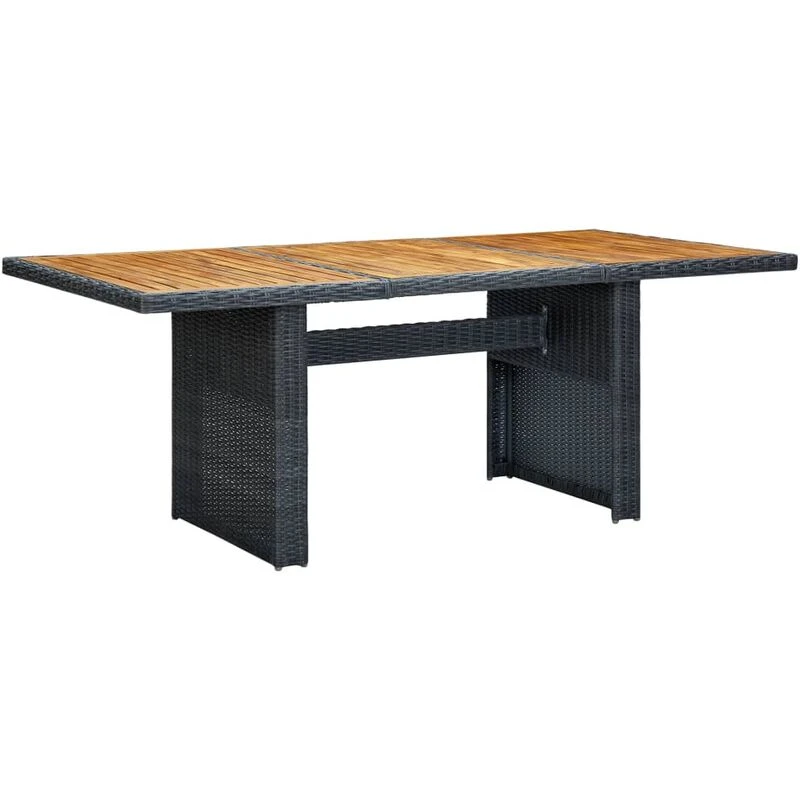 Image of VIDAXL Garden Table Dark Grey Poly Rattan and Solid Acacia Wood Vidaxl 8720286156186