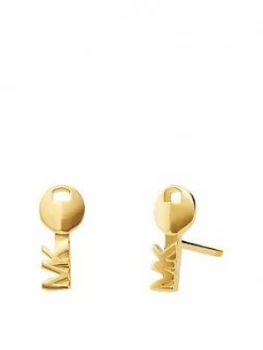 Image of Michael Kors Gold Tone Mk Stud Earrings
