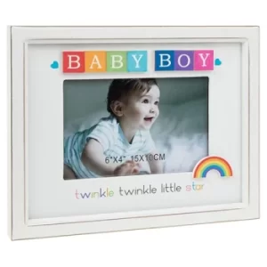 Image of Rainbow Scrabble Frame 6x4 Baby Boy