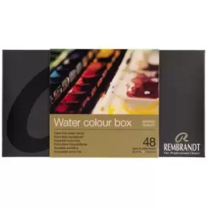 Image of Rembrandt Watercolour Paint Tin General Colour Selection Set of 48