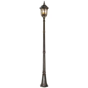 Image of 4 Light Outdoor Lamp Post Walnut IP44, E14
