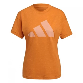 Image of adidas 3Bar Winners Tee Ladies - Focus Orange Mel
