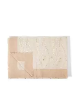 Image of Katie Loxton Waved Dot Foil Scarf- Off White/ Gold