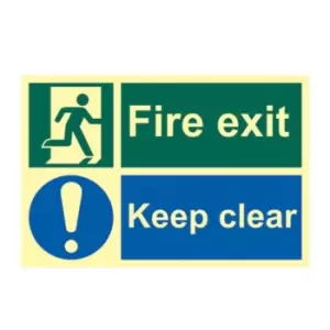 Image of Fire Exit Keep Clear - PHS (300 x 200mm)