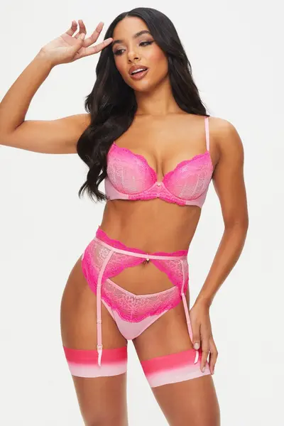 Image of Ann Summers Sexy Lace Planet Padded Plunge Bra Pink