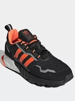 Image of adidas Originals Zx 1k Boost Shoes, Black/Orange/Silver, Size 6, Men