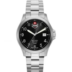 Image of Mens JDM Military Alpha I Steel Black Dial Watch