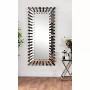 Image of Furniture Box Starburst Large Full Length Silver Stylish 3D Rectangular Modern Living Room Bedroom Wall Mirror