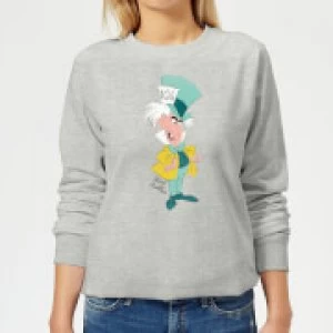 Image of Disney Alice In Wonderland Mad Hatter Classic Womens Sweatshirt - Grey - S