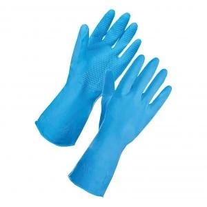 Image of Supertouch Medium Household Latex Gloves Blue 13312