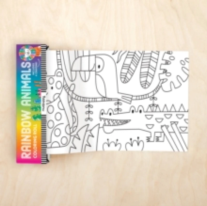 Image of Rainbow Animals Mini Coloring Roll. Kit. By Mudpuppy Books