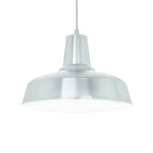 Image of Moby 1 Light Dome Ceiling Pendant Brushed Aluminium, E27