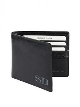 Image of Personalised Leather Wallet - Black