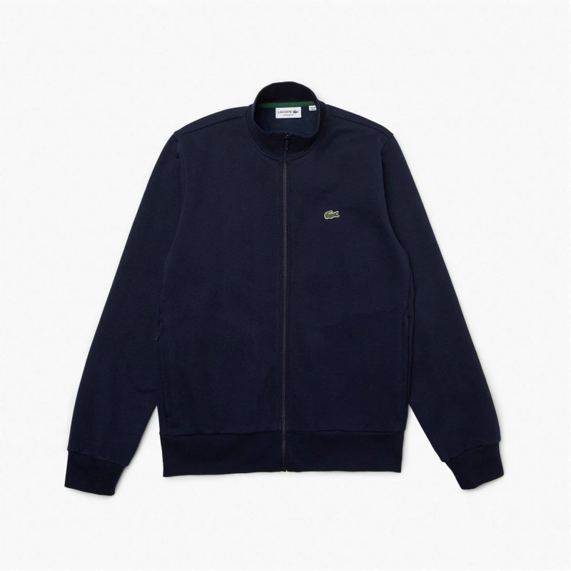 Image of Lacoste Mens Basic Full Zip Fleece Top Navy 166 male L