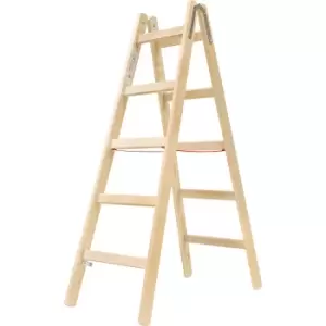 Image of Hymer 7141 Timber Double Sided Step Ladder 2 x 5 Tread