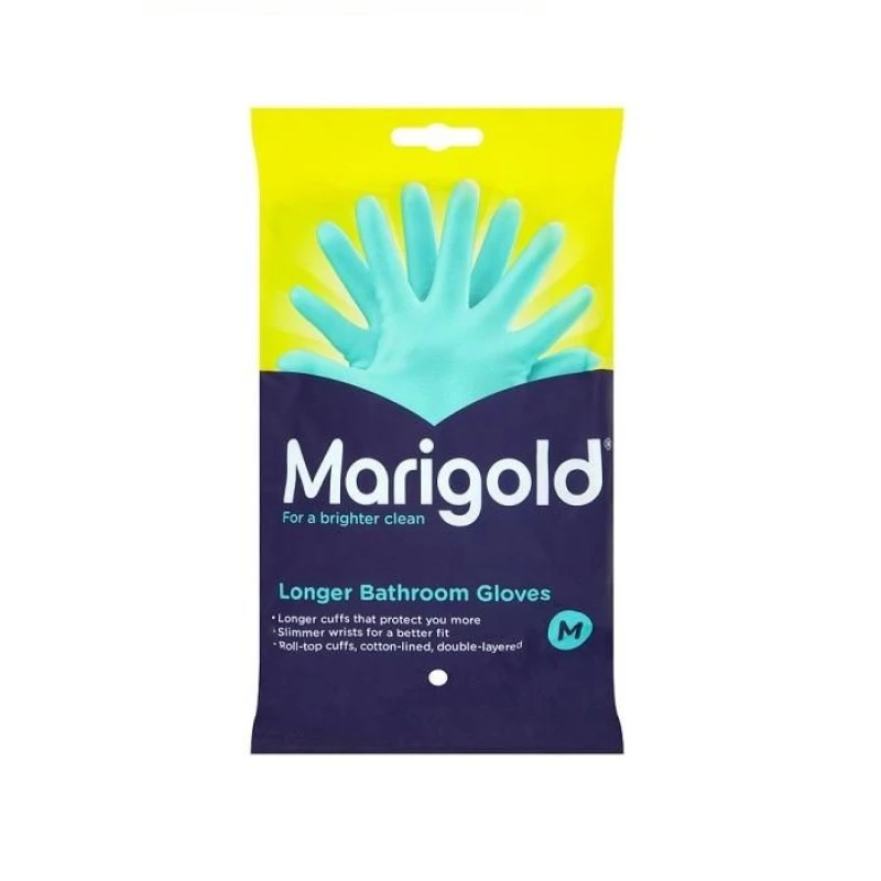 Image of Marigold Longer Bathroom Gloves Medium Multicolor Unisex
