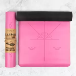 Image of Extra Large Pink Alignment Yoga Mat