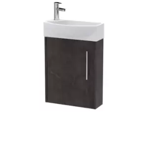 Image of Hudson Reed Juno Compact 440mm Wall Hung 1 Door Unit & 1 Tap Hole Basin RH - Metallic Slate