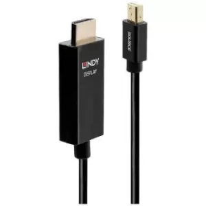 Image of LINDY Cable Mini DisplayPort plug, HDMI-A plug 3m Black 40923 DisplayPort cable