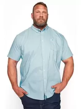 Image of BadRhino Essential Short Sleeve Poplin Shirt - Blue Size 4XL, Men