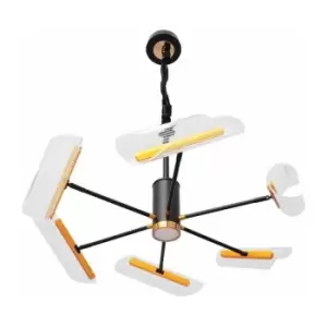 Image of Helam Malaga Integrated Pendant Ceiling Light Black, Gold 80cm