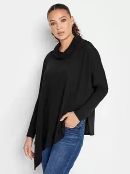 Image of Long Tall Sally Black Hanky Hem Top, Black, Size 14, Women