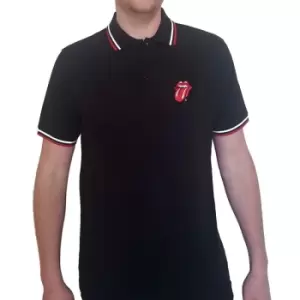 Image of The Rolling Stones - Classic Tongue Unisex X-Large Polo Shirt - Black