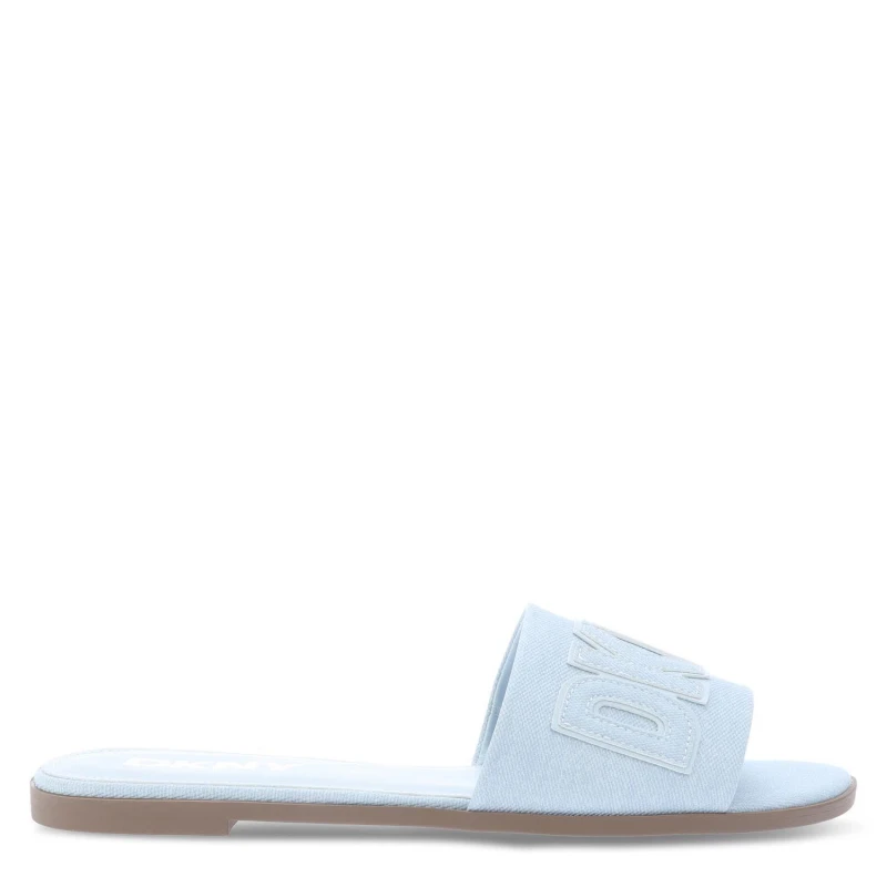 Image of DKNY Willow Flat Sliders Light Blue female UK 3