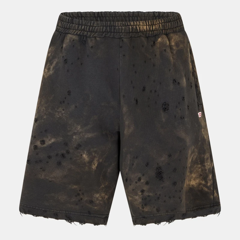 Image of Diesel Extreme Distressed Acid Wash Shorts Black male XS
