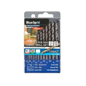 Image of 13 Piece Fully Ground 5% Cobalt Drills (1.5-6.5MM)