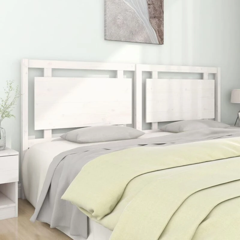 Image of VIDAXL Bed Headboard White 205.5x4x100cm Solid Pine Wood Vidaxl 8720286950043