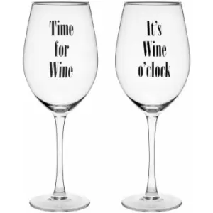 Image of Premier Housewares - Verity Time For Wine Large Wine Glasses