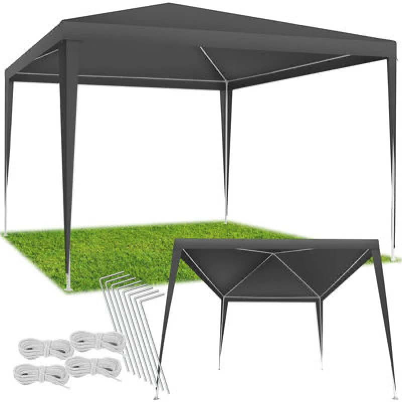 Image of Tectake Gazebo Farah- Water Resistant, Plug-In System, 3X3M 300 X 300 X 250 Cm - Grey