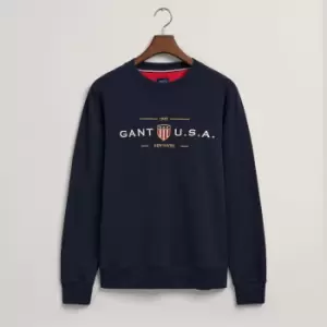 Image of Gant Banner Shield Cotton-Blend Jersey Sweatshirt - M