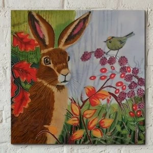 Image of Tile 8x8 Autumn Berry Hare By J.Yates Wall Art
