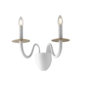 Image of ARMSTRONG Twin 2 Light Candle Wall Light White 45x36x26cm