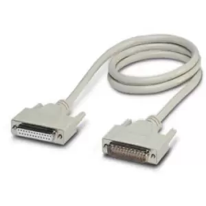 Image of Phoenix Contact Series, Parallel Cable [1x D-SUB socket 25-pin - 1x D-SUB plug 25-pin] 2m White