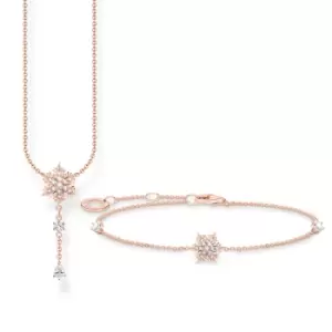 Image of THOMAS SABO Rose Gold Plated Zirconia Snowflake Jewellery Set