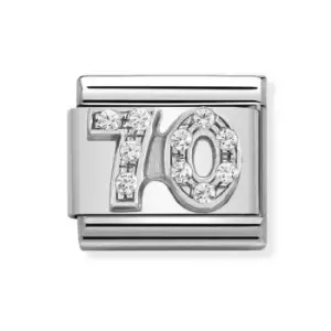 Image of Nomination Classic Silver "70" Zirconia Charm