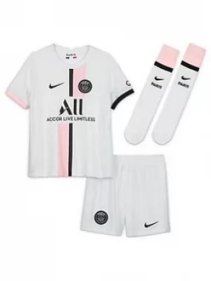 Image of Nike Little Kids Jordan Psg21/22 3rd Kit, White, Size S (4-5 Years)