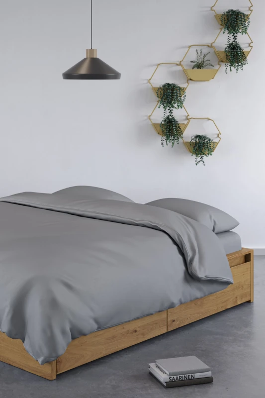 Image of Panda London 100% Bamboo Duvet Cover Mid Grey