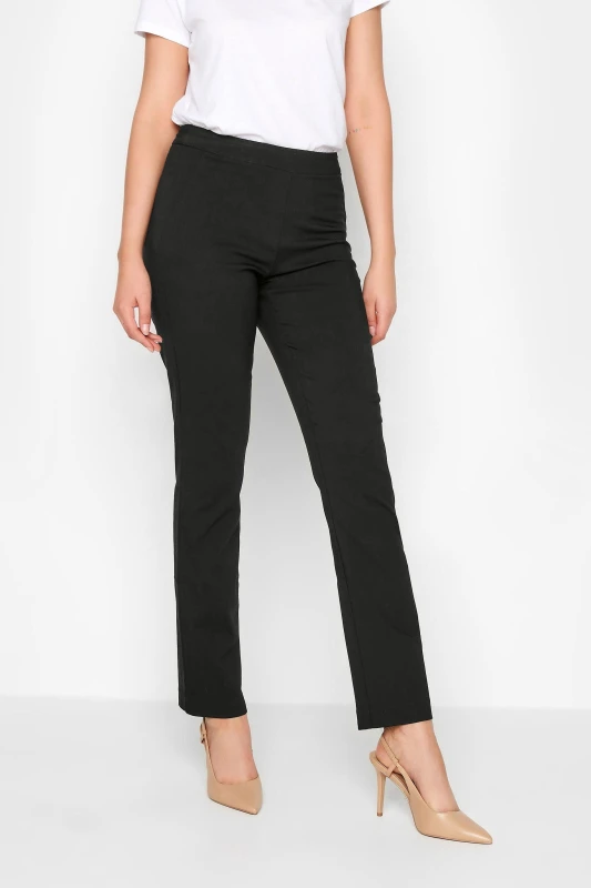 Image of Long Tall Sally Womens Tall Straight Leg Trousers in Black Size: 22L Black Female 22L